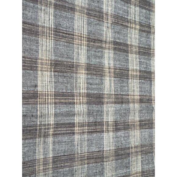 Plaid Cotton Fat Quarter 18x22 Inches Gray & Beige Fabric for Sewing Crafts Quil - Picture 1 of 5